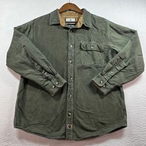 Legendary Whitetails Men's Buck Camp Flannel Shirt Olive Green Cotton Large 6464